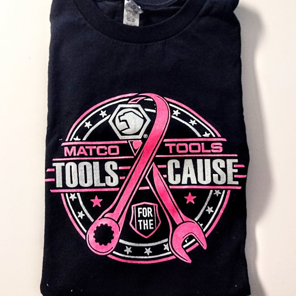 MATCO Tools for the Cause, Breast Ca. Awareness Black Tee MED. Short Sleeve NEW!